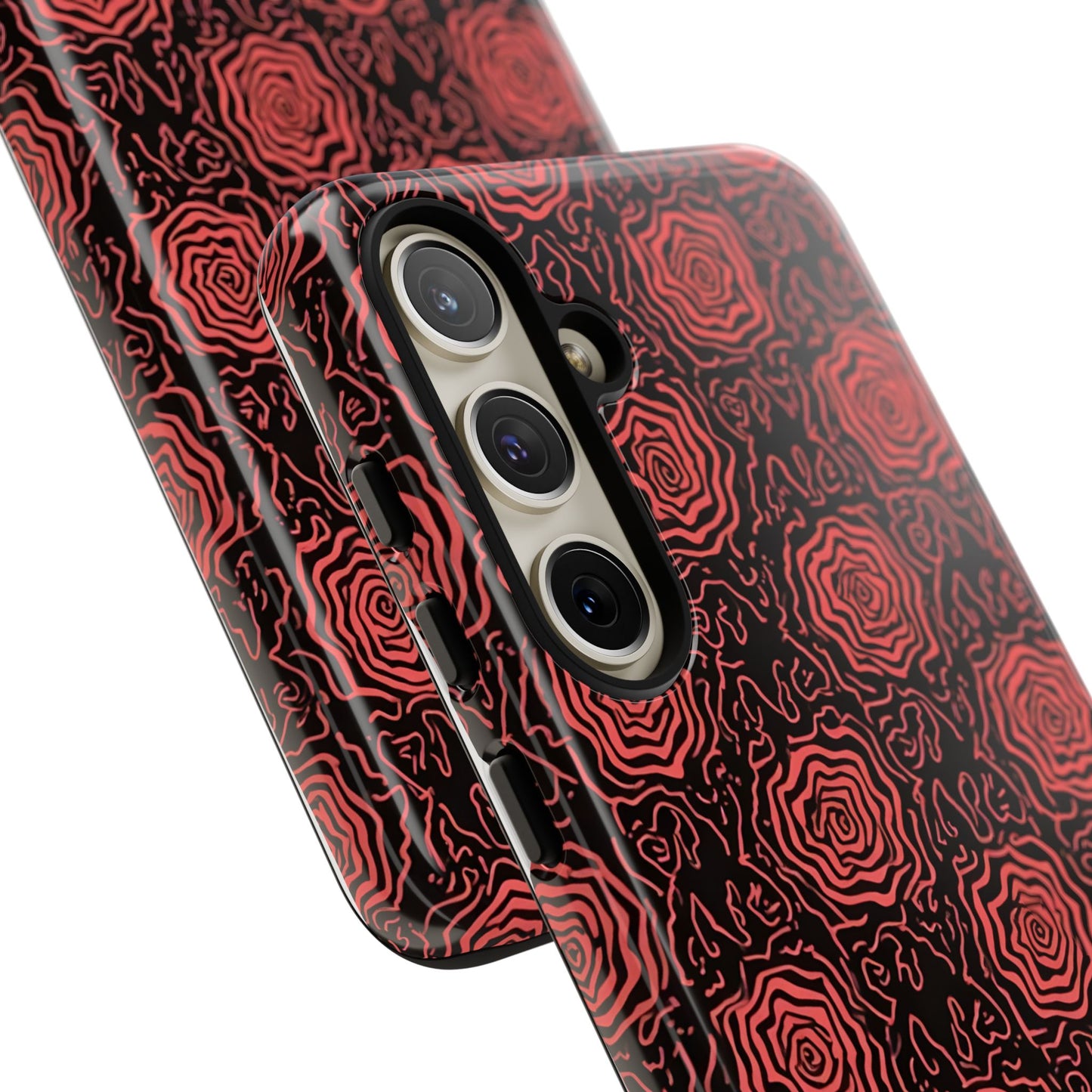 Red roses abstract geometric seamless pattern design