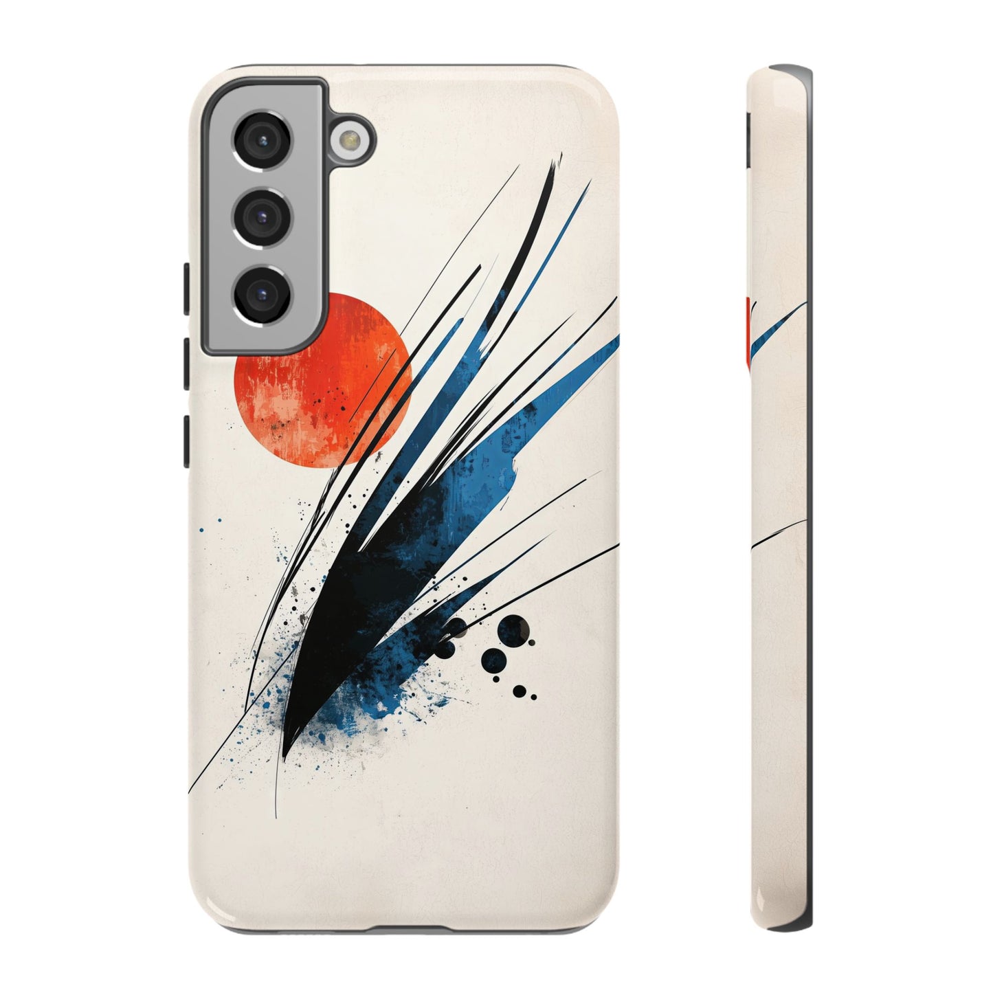Zen Burst – Minimal Abstract Ink Stroke Phone Case for iPhone, Samsung & Pixel