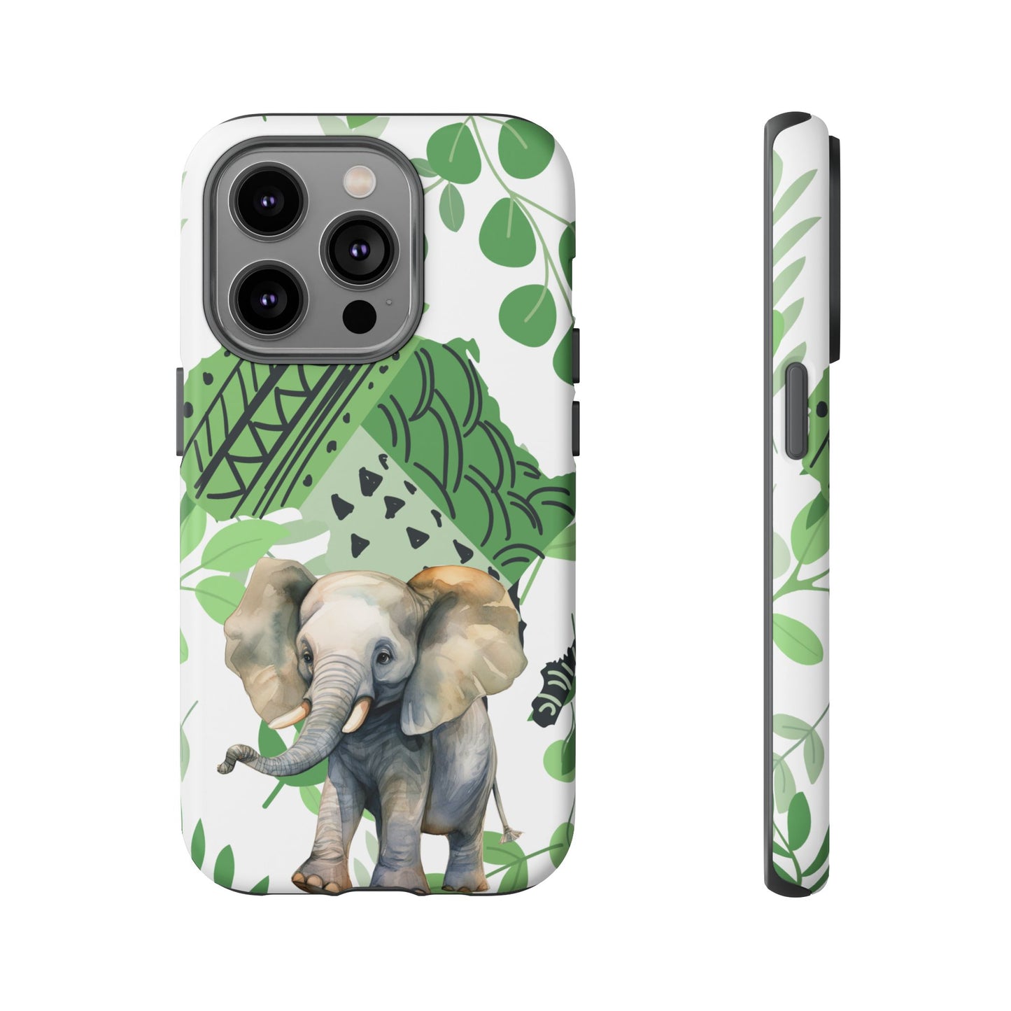 Playful Baby Elephant Mobile Cover – Tropical Boho Art