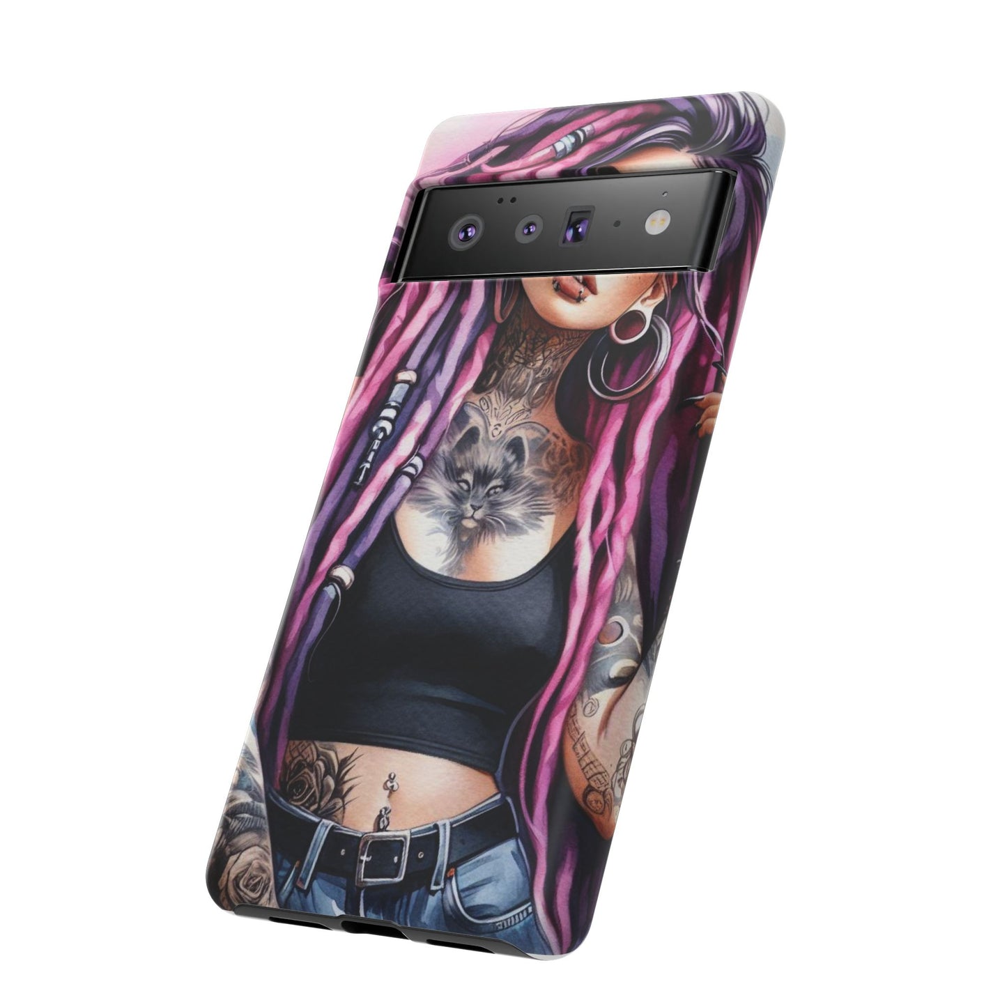 Tattooed Rebel – Gothic Cat Spirit Mobile Cover