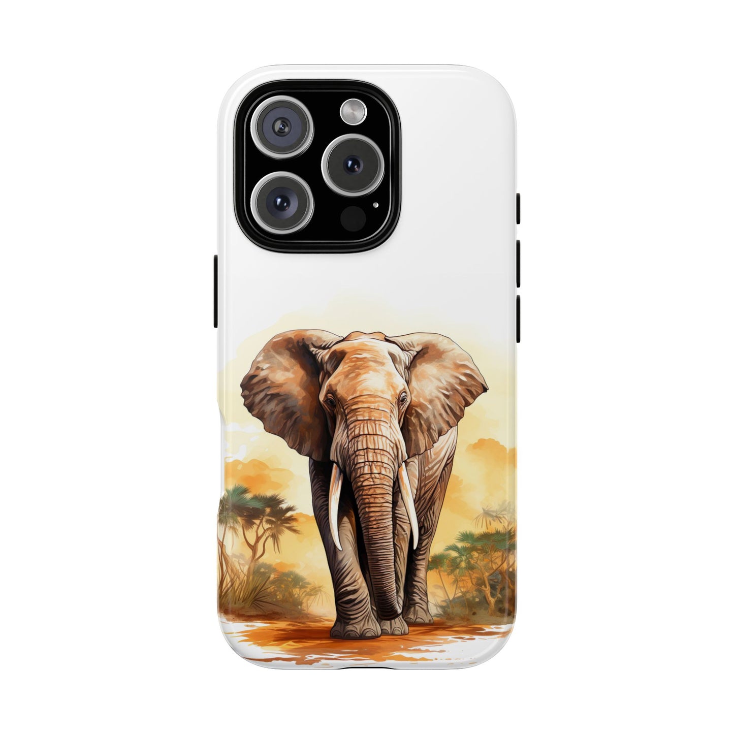 Safari Elephant Watercolor Mobile Cover – Majestic Wildlife Art