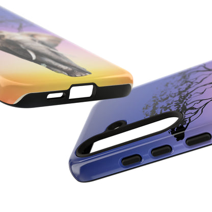 Surreal Elephant Tree Mobile Cover – Dreamy Sunset Fantasy