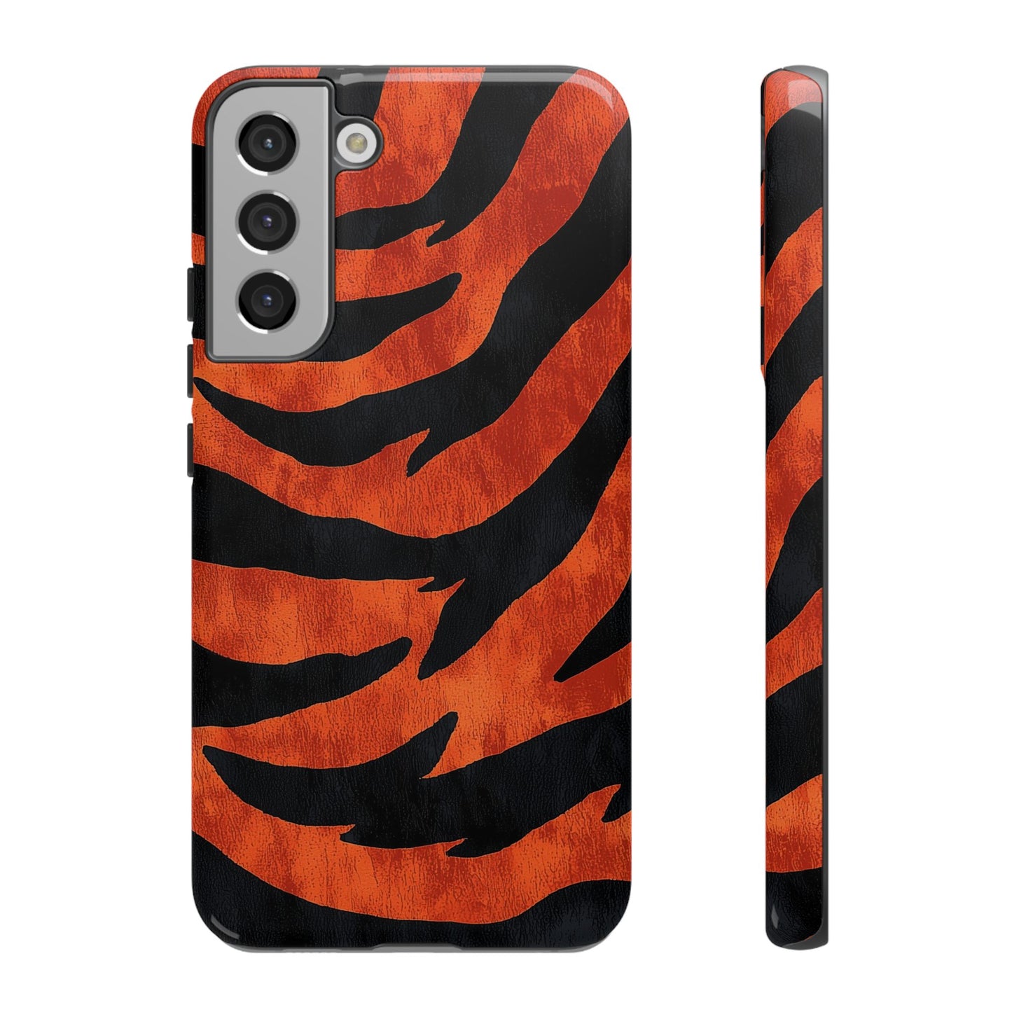 Fiery Orange & Black Tiger Stripes Phone Case for iPhone, Samsung & Google Pixel