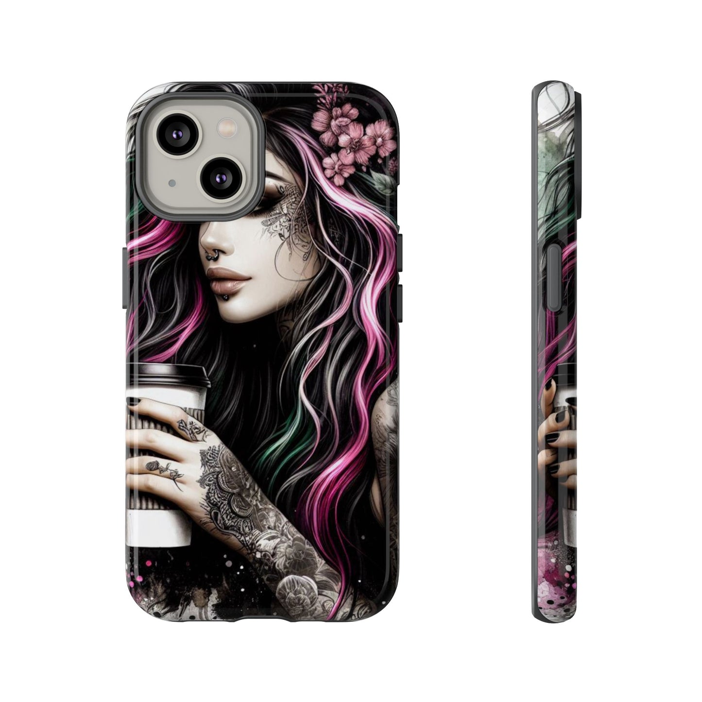 Tattooed Serenity – Gothic Coffee Lover Mobile Cover