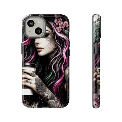 Tattooed Serenity – Gothic Coffee Lover Mobile Cover
