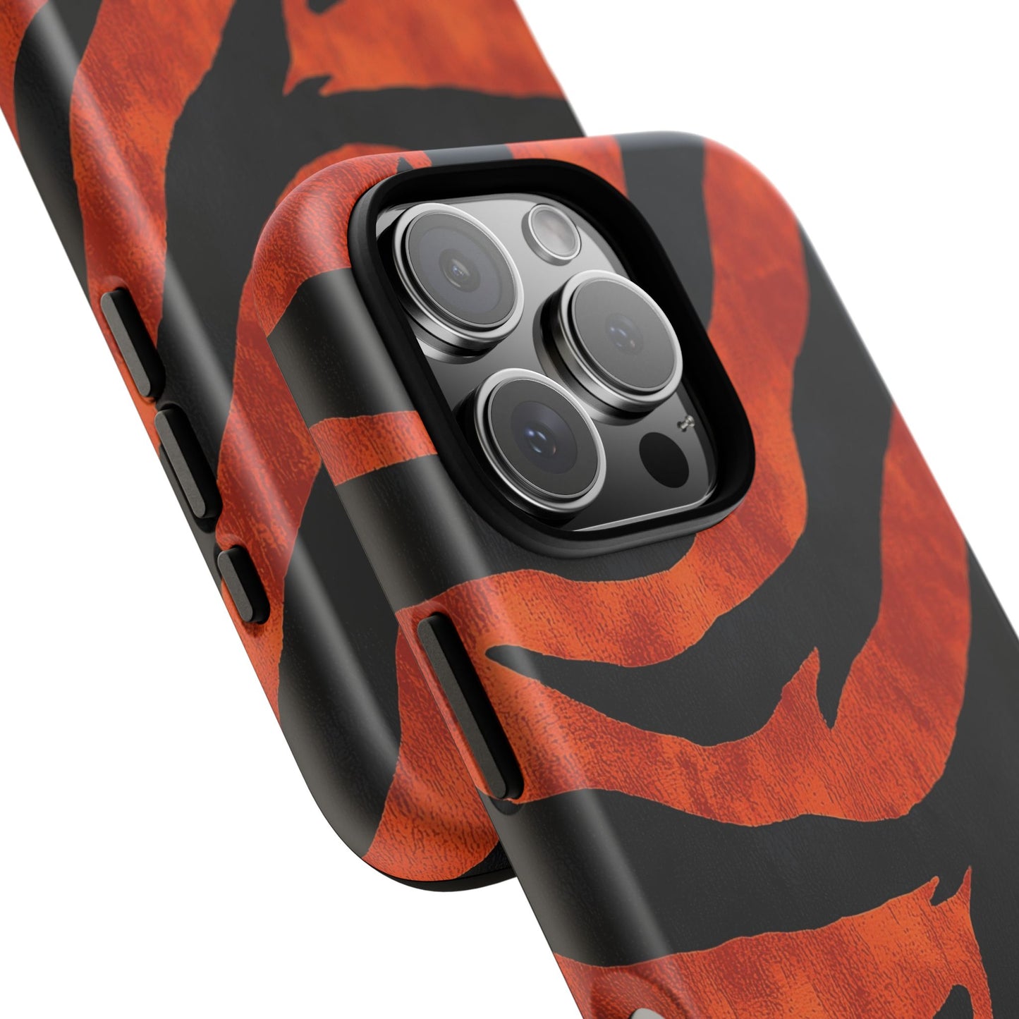 Fiery Orange & Black Tiger Stripes Phone Case for iPhone, Samsung & Google Pixel