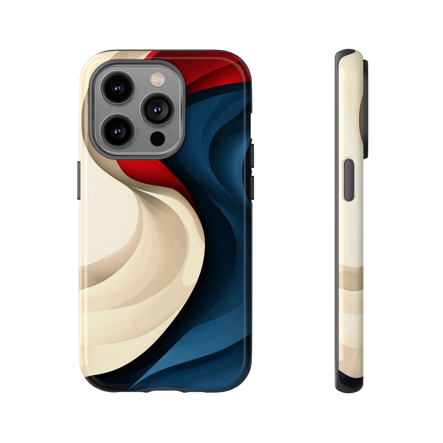 Crimson Current – Flowing Abstract Wave Phone Case for iPhone, Samsung & Pixel