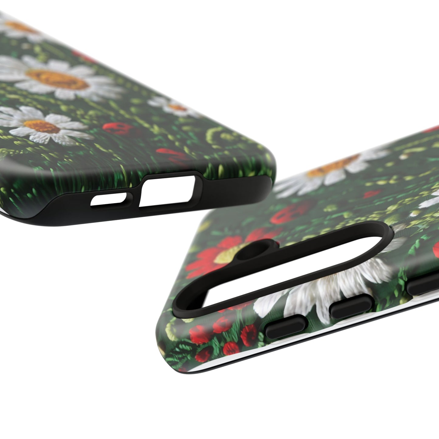 Knitted Pattern With Diamonds And Festive Motifs On Navy phone case design.