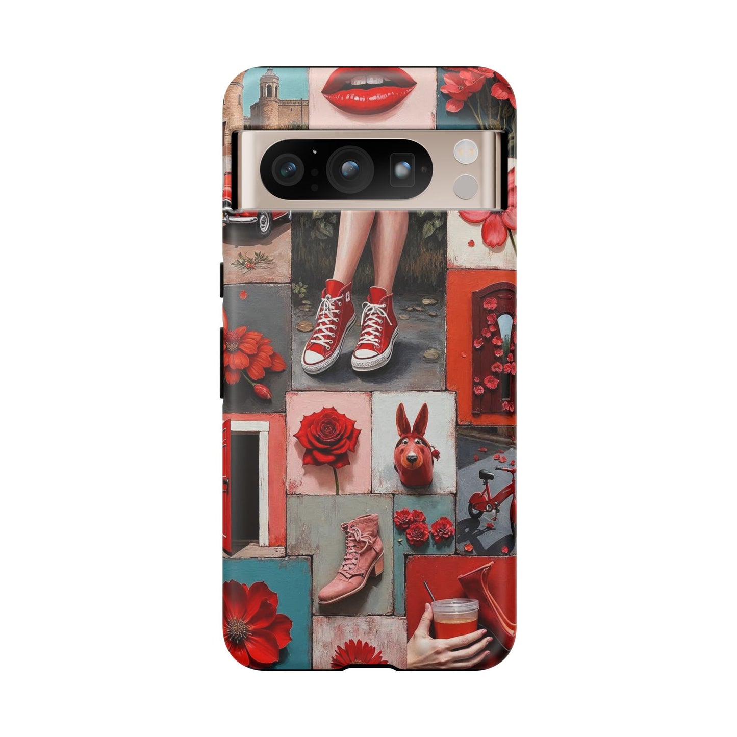 Red Sneakers & Roses Collage Phone Case