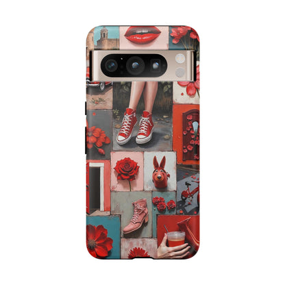 Red Sneakers & Roses Collage Phone Case