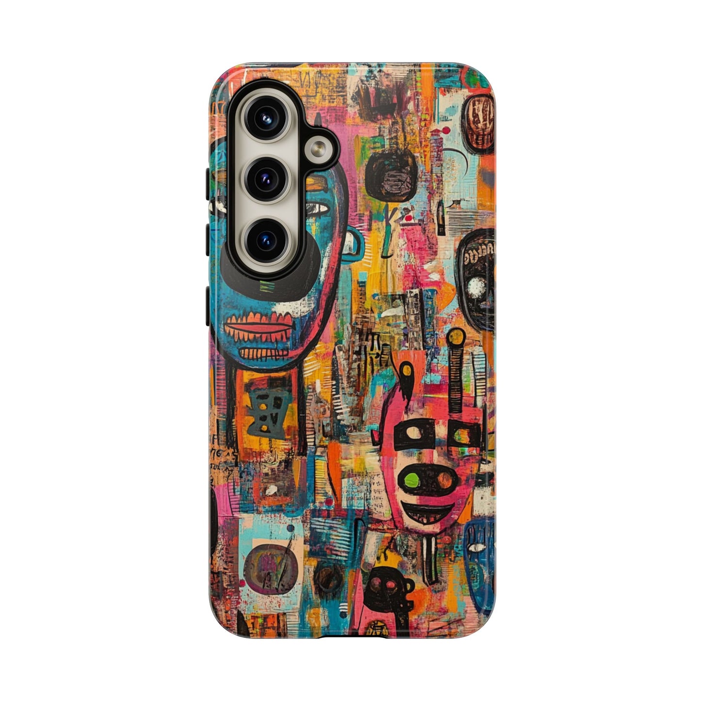 Abstract Basquiat Phone Case – Artistic Phone Protector – Bold, Graffiti-Inspired Street Art Cover - iPhone, Samsung & Google Pixel Cover - Artistic Painting Case, Art Lover Gift