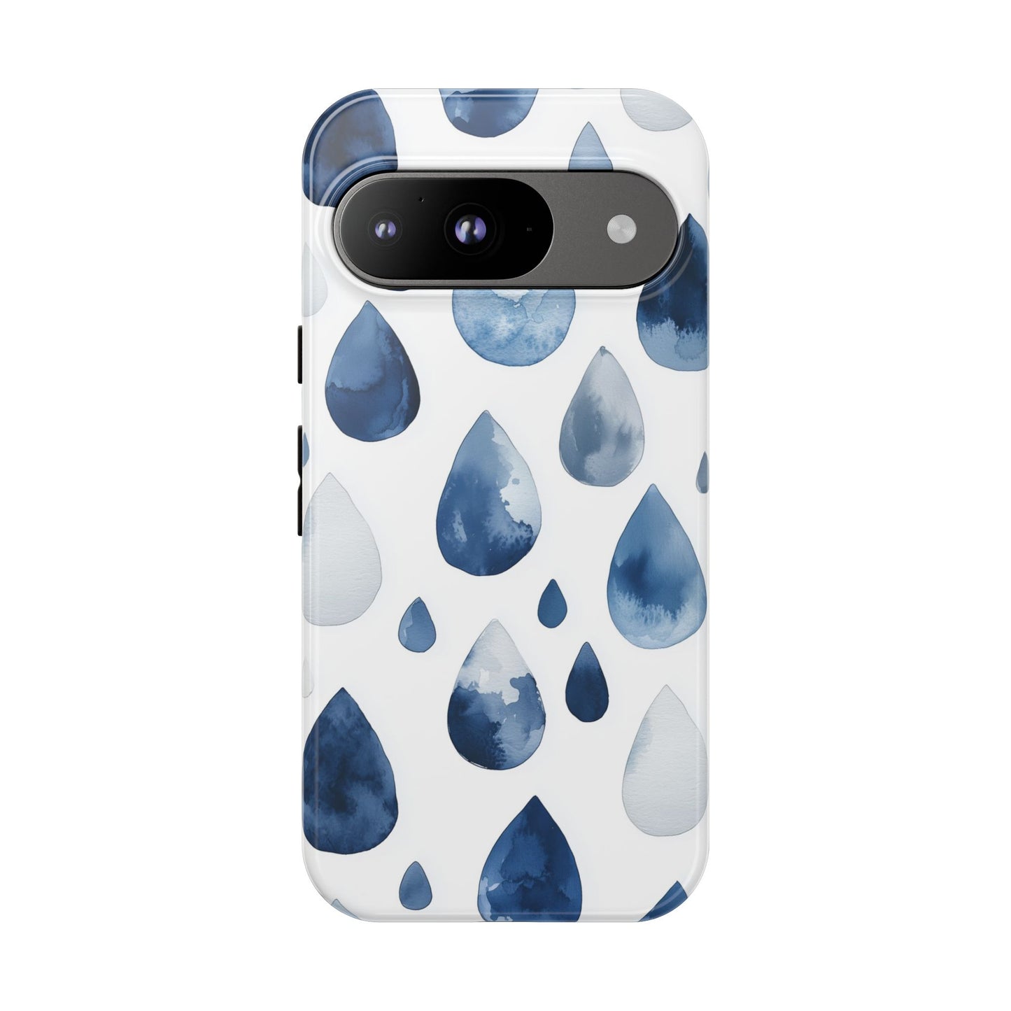 Indigo Rain Drops Watercolor Phone Case for iPhone, google Pixel & Samsung