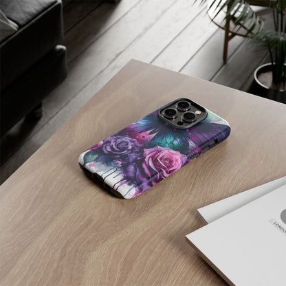 Mystic Bloom – Vibrant Butterfly & Rose Art Mobile Cover
