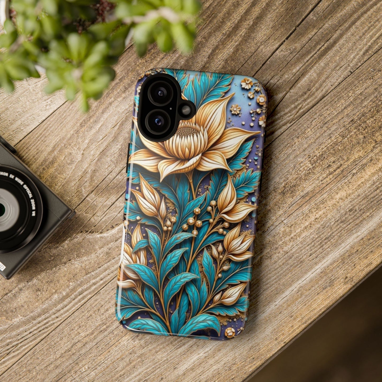 Golden Chrysanthemum: Floral Stained Glass Masterpiece