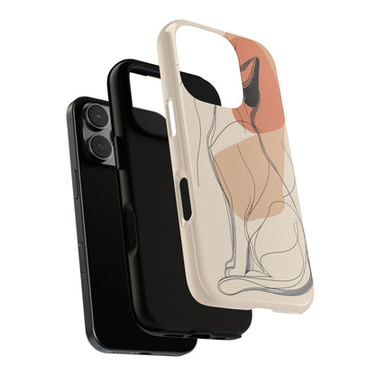 Graceful Cat Outline: Abstract Whiskered Beauty Phone Case for iPhone, Samsung & Pixel