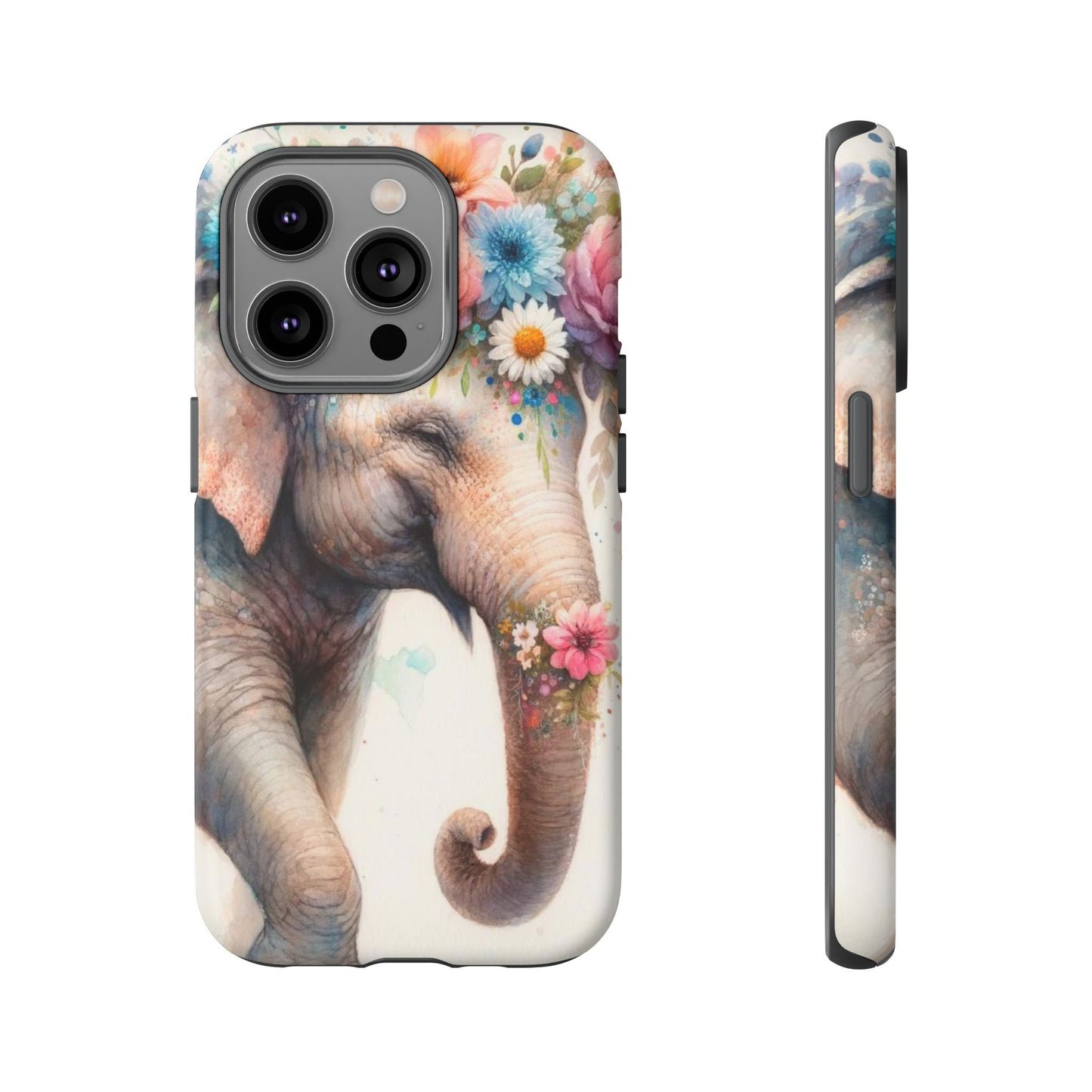 Joyful Floral Elephant Mobile Cover – Whimsical Watercolor Art