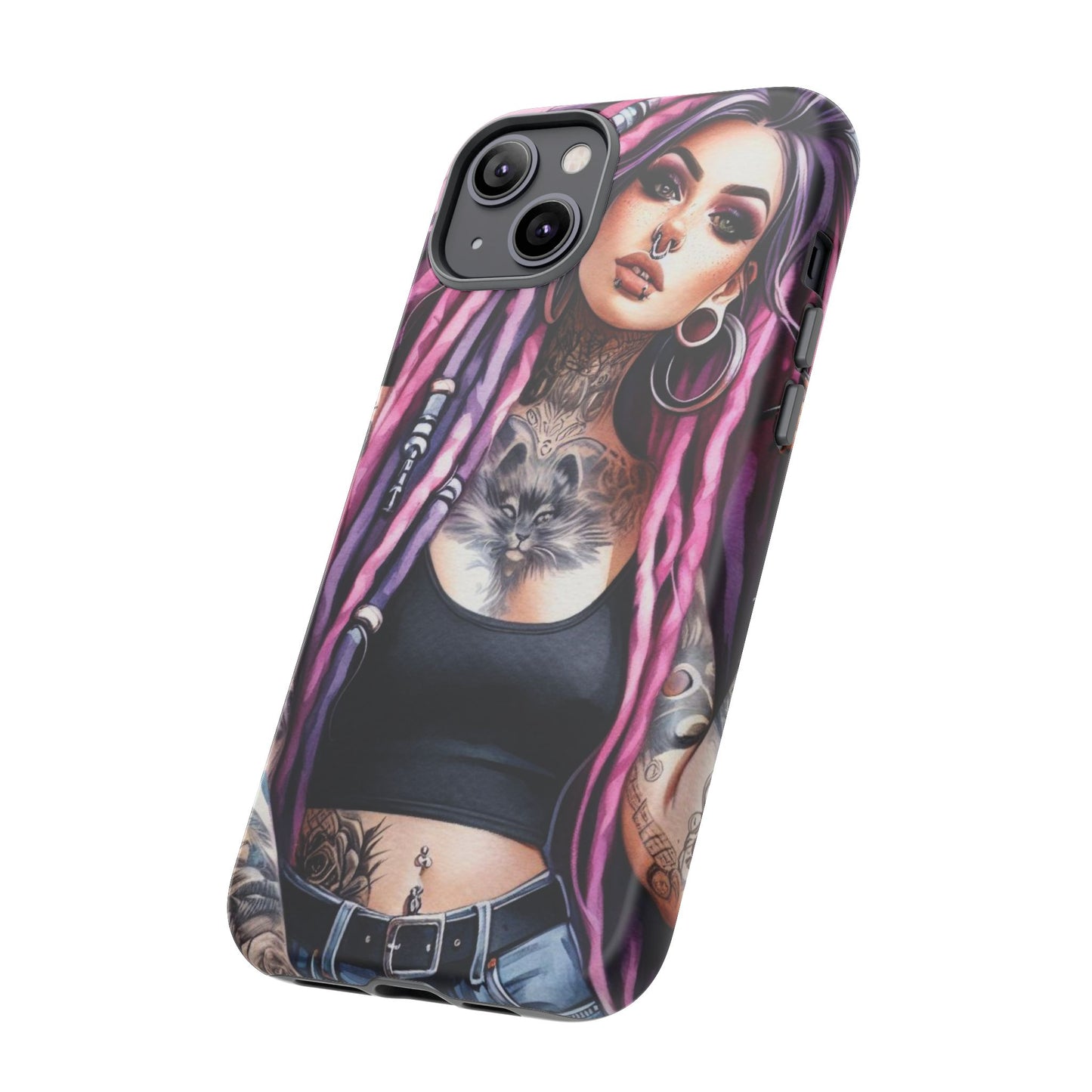 Tattooed Rebel – Gothic Cat Spirit Mobile Cover
