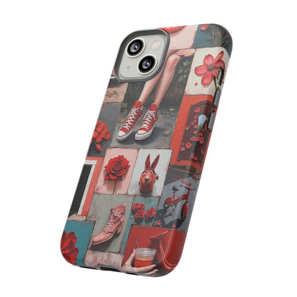 Red Sneakers & Roses Collage Phone Case