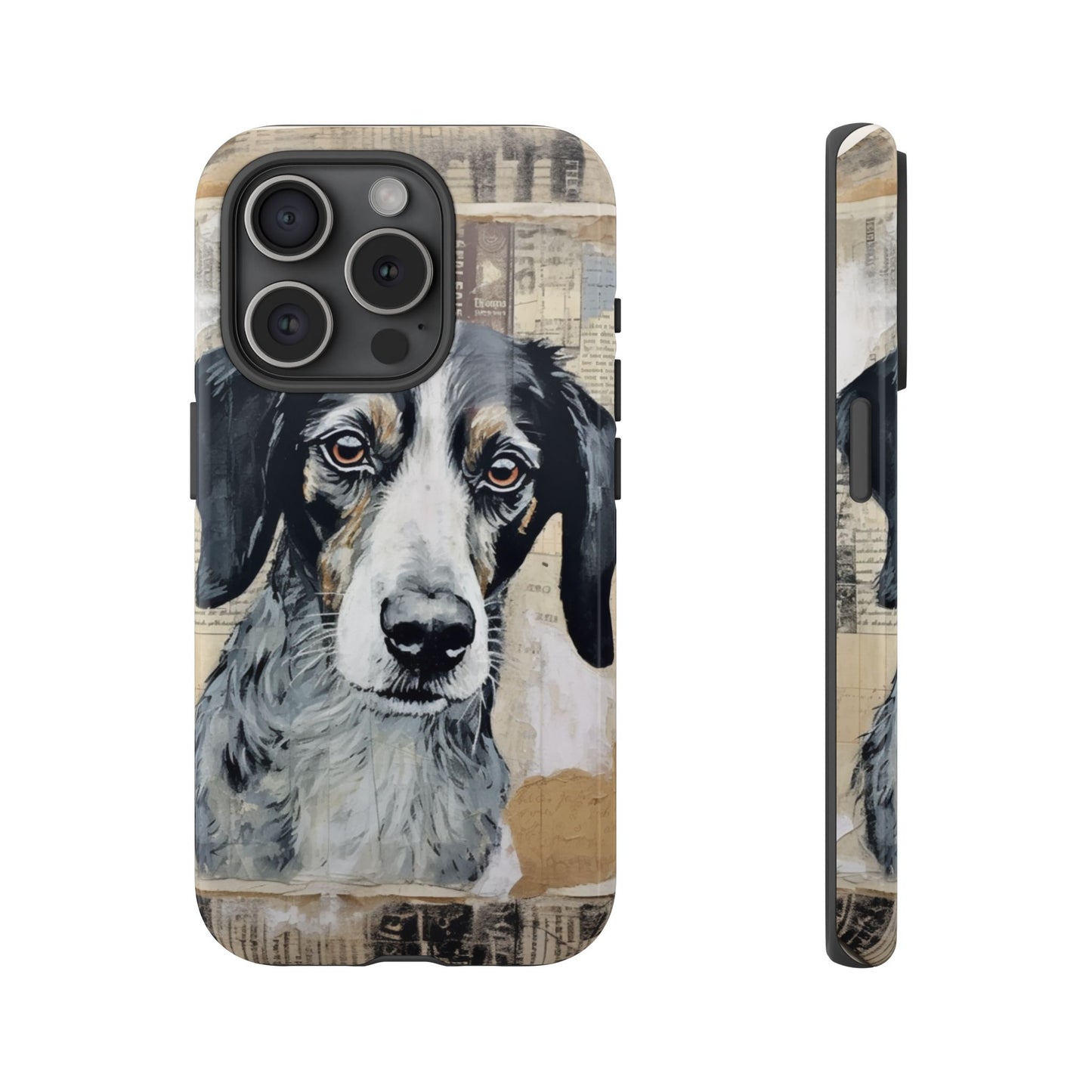 Rustic Dog Portrait – Vintage Collage Style
