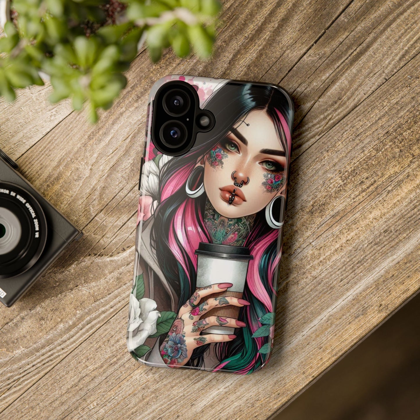Tattooed Coffee Lover Art Mobile Case