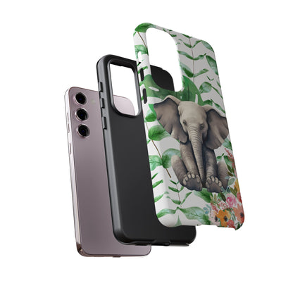 Cute Baby Elephant Mobile Cover – Floral & Tropical Aesthetic