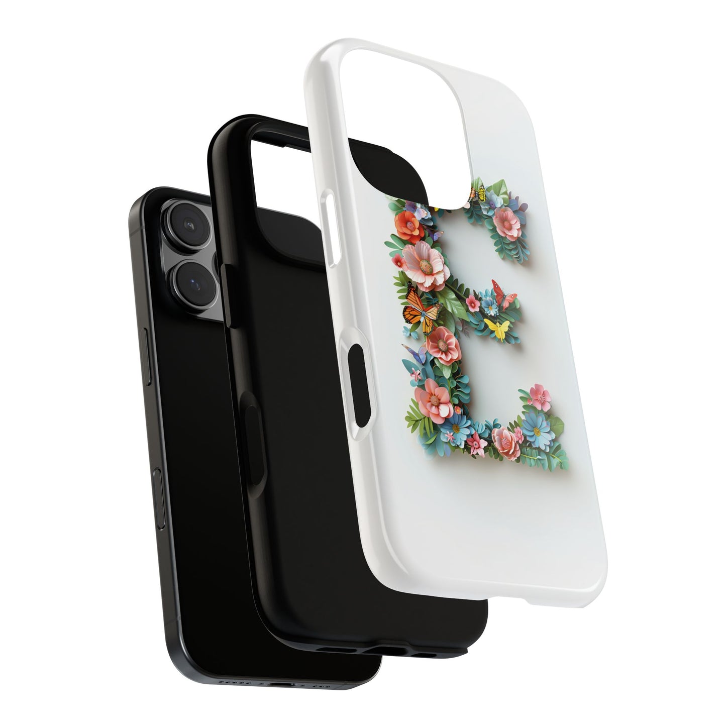 Floral Letter E Phone Case – Personalized Aesthetic Cover for iPhone, Samsung & Google Pixel