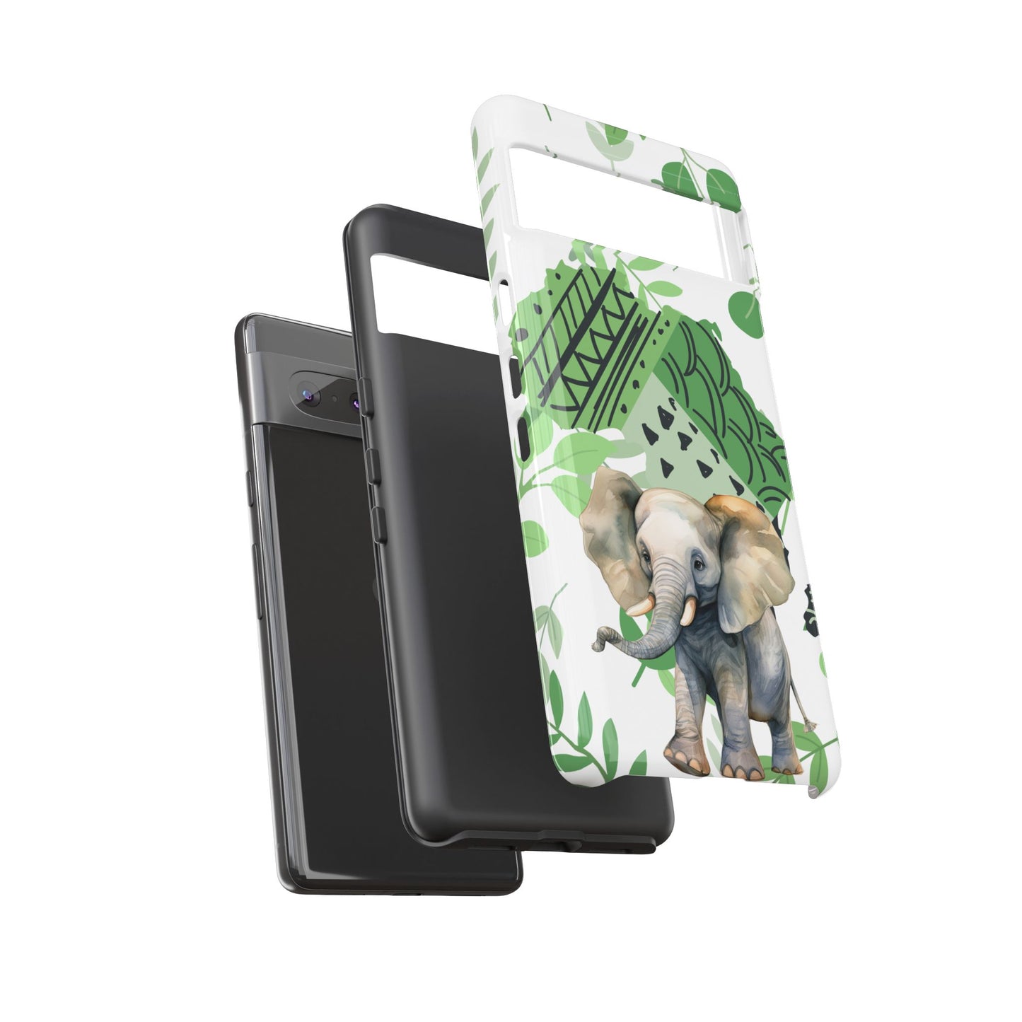 Playful Baby Elephant Mobile Cover – Tropical Boho Art