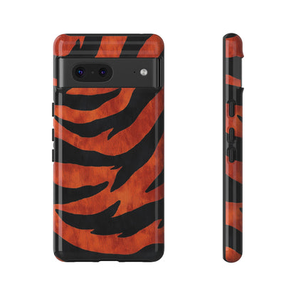 Fiery Orange & Black Tiger Stripes Phone Case for iPhone, Samsung & Google Pixel