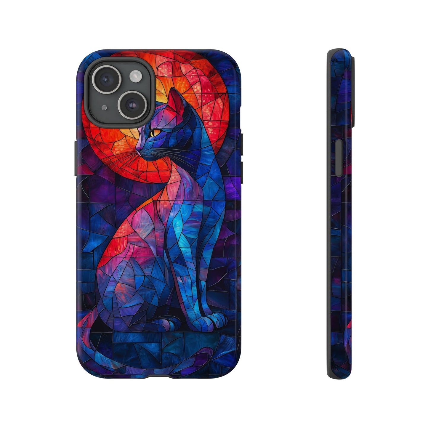 Mystic Paws – Stained Glass Cat Phone Case for iPhone, Samsung & Pixel