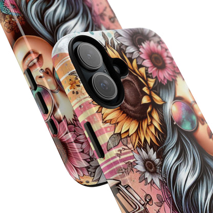 Retro Boho Wanderer – Sunflower Hippie Van Mobile Cover