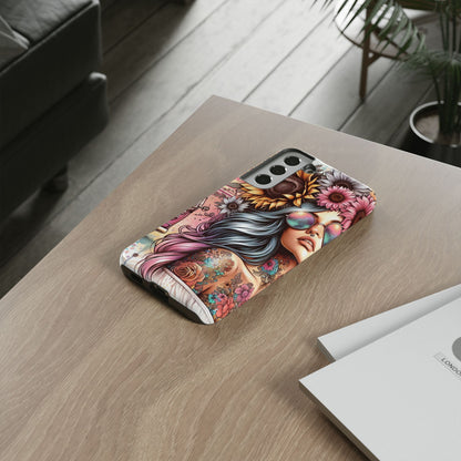 Retro Boho Wanderer – Sunflower Hippie Van Mobile Cover