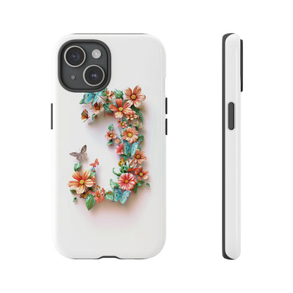 Floral Letter J Phone Case – Personalized Aesthetic Cover for iPhone, Samsung & Google Pixel