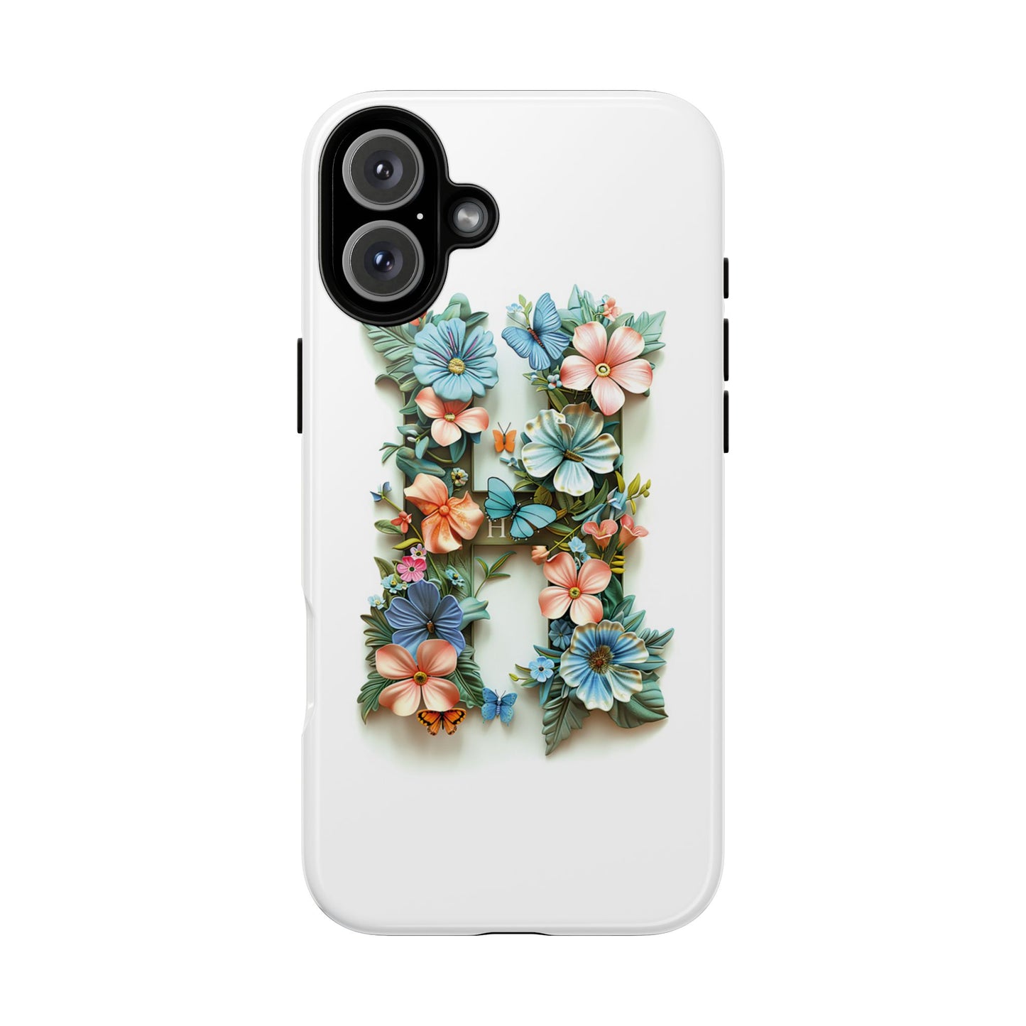 Floral Letter H Phone Case – Personalized Aesthetic Cover for iPhone, Samsung & Google Pixel