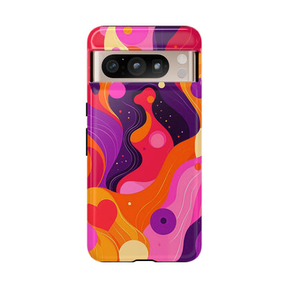 Love Vibes – Retro Abstract Groove Phone Case for iPhone, Google Pixel, Samsung
