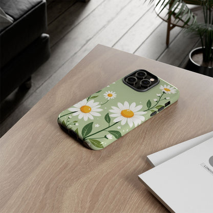 Green Floral Case, Daisy Pattern Design, Iphone Case Design, Perfect Gift For Her