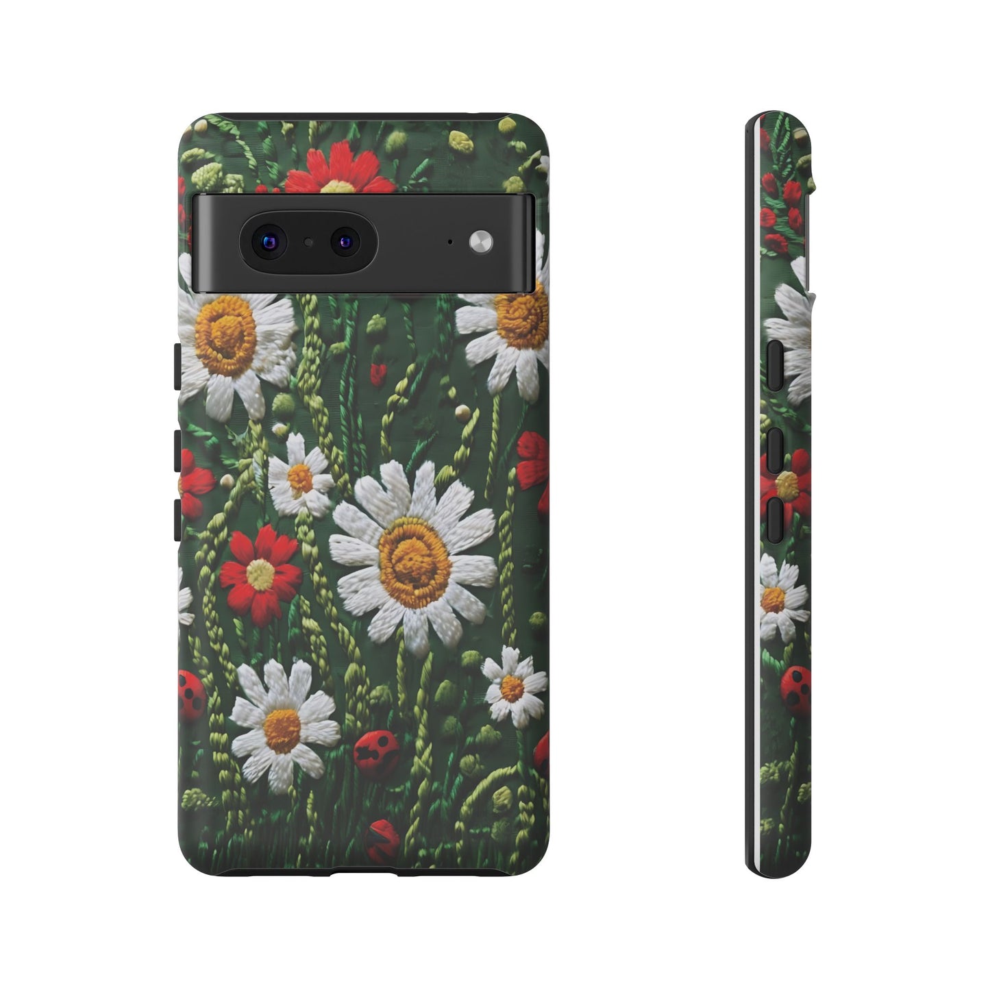 Knitted Pattern With Diamonds And Festive Motifs On Navy phone case design.