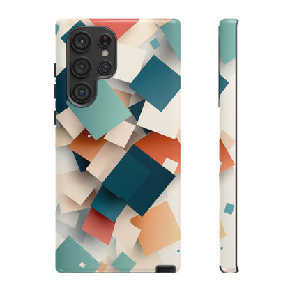 Geometric Cascade – Modern Abstract Blocks Phone Case – iPhone, Google Pixel, Samsung