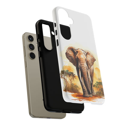 Safari Elephant Watercolor Mobile Cover – Majestic Wildlife Art