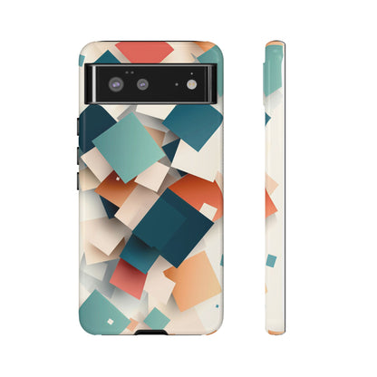 Geometric Cascade – Modern Abstract Blocks Phone Case – iPhone, Google Pixel, Samsung