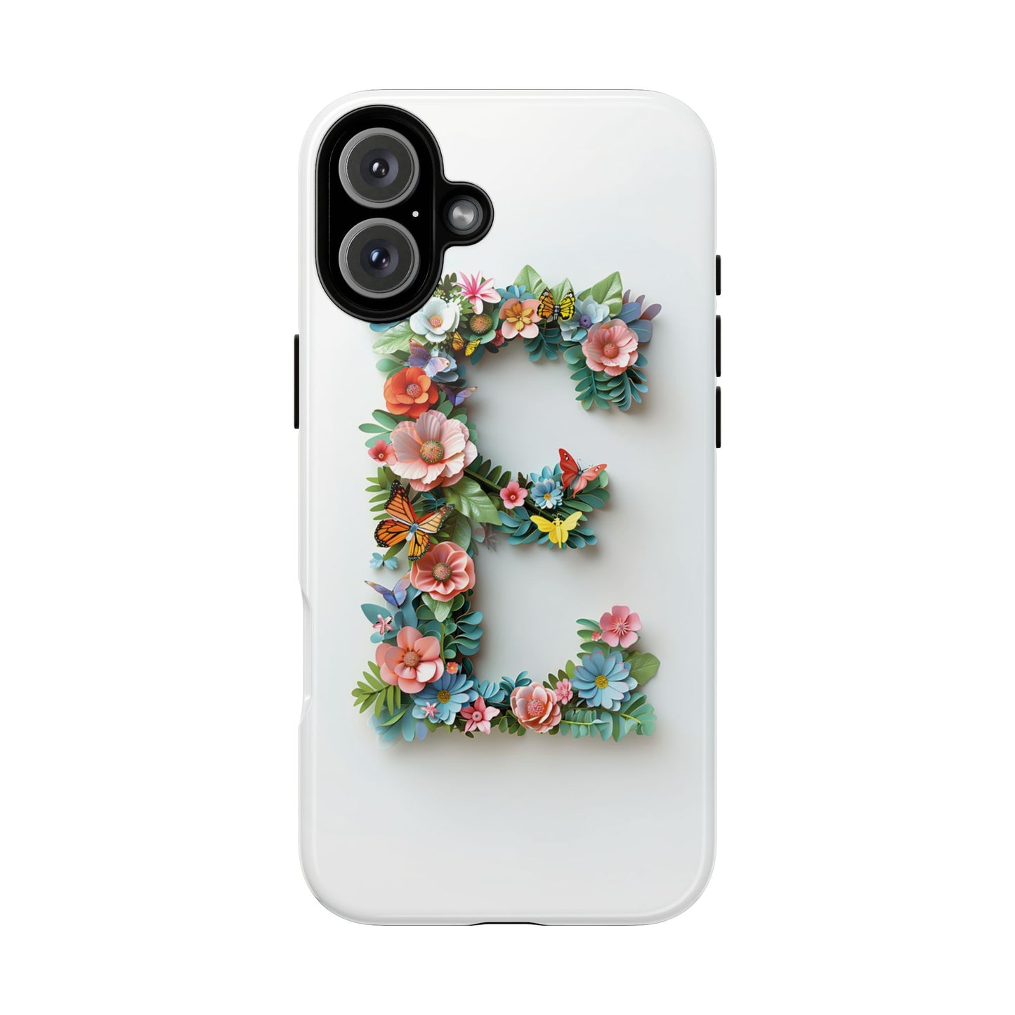 Floral Letter E Phone Case – Personalized Aesthetic Cover for iPhone, Samsung & Google Pixel