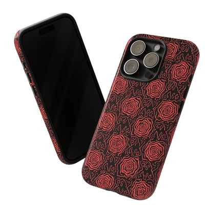 Red roses abstract geometric seamless pattern design