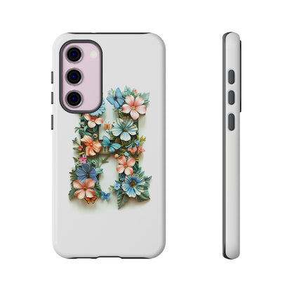 Floral Letter H Phone Case – Personalized Aesthetic Cover for iPhone, Samsung & Google Pixel