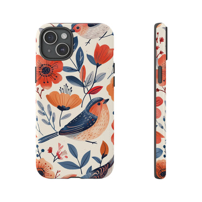 Floral Bird Phone Case - Elegant Nature-Inspired Cover for iPhone, Samsung & Google Pixel