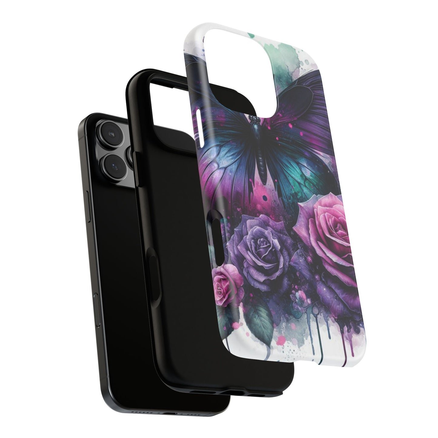 Mystic Bloom – Vibrant Butterfly & Rose Art Mobile Cover