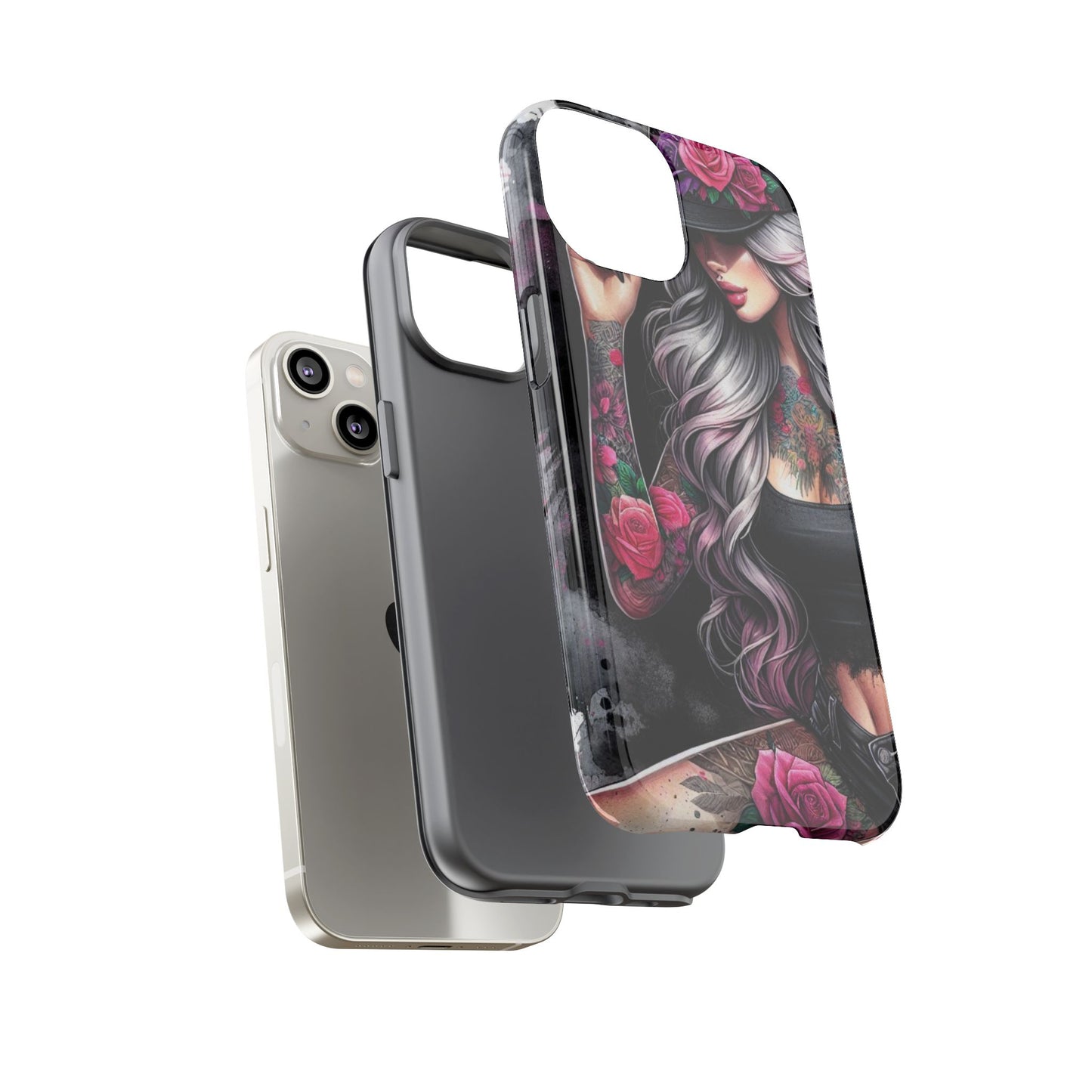 Ink & Roses – Edgy Floral Rebel Mobile Cover