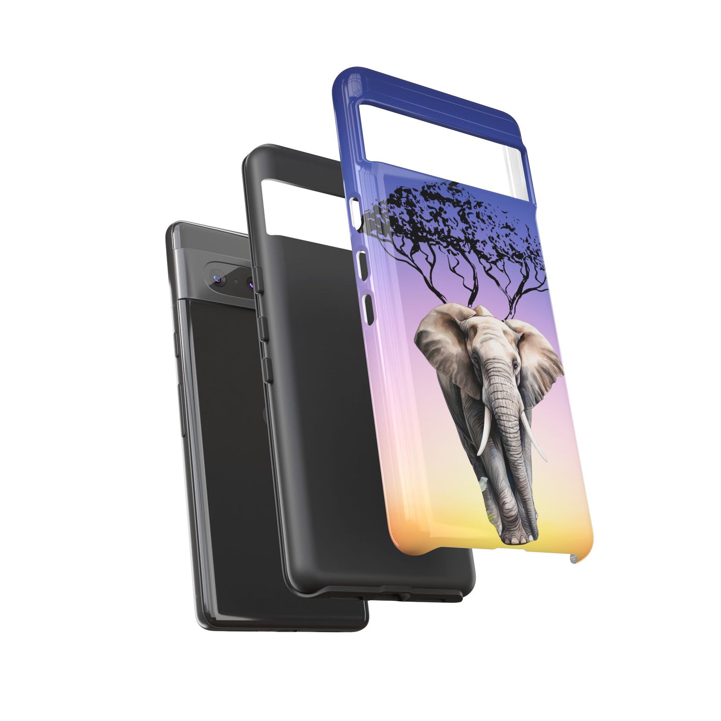 Surreal Elephant Tree Mobile Cover – Dreamy Sunset Fantasy