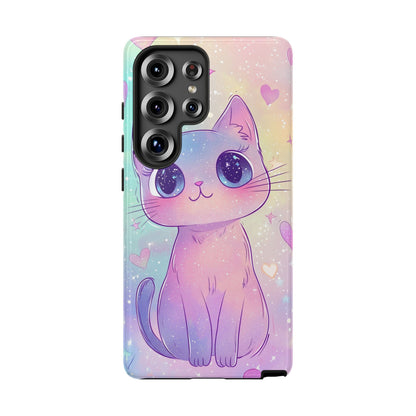 Cosmic Cat Phone Case – Sparkly Anime Aesthetic for iPhone, Google Pixel & Samsung