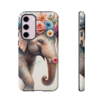 Joyful Floral Elephant Mobile Cover – Whimsical Watercolor Art