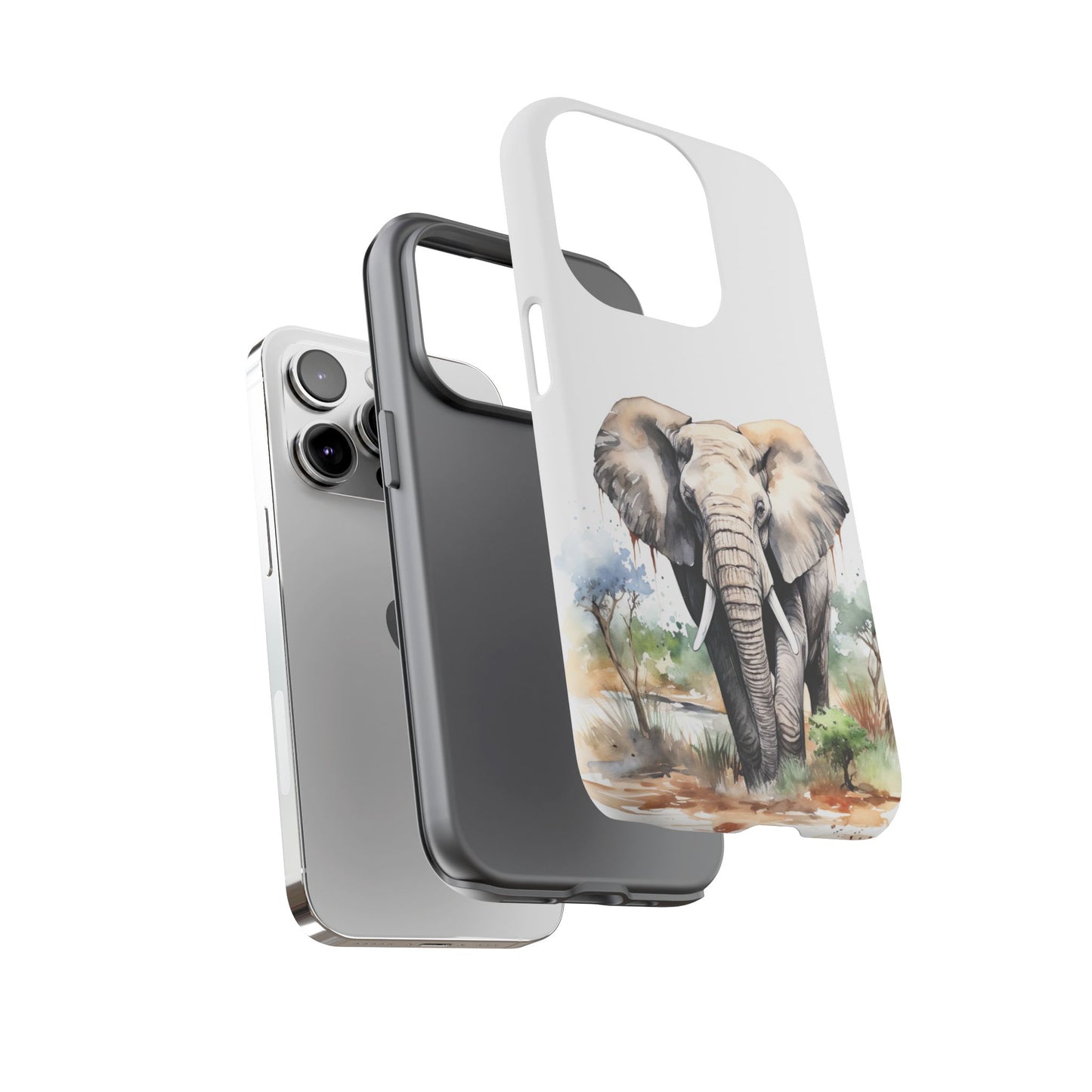 Safari Watercolor Elephant Mobile Cover – Artistic Wildlife Design