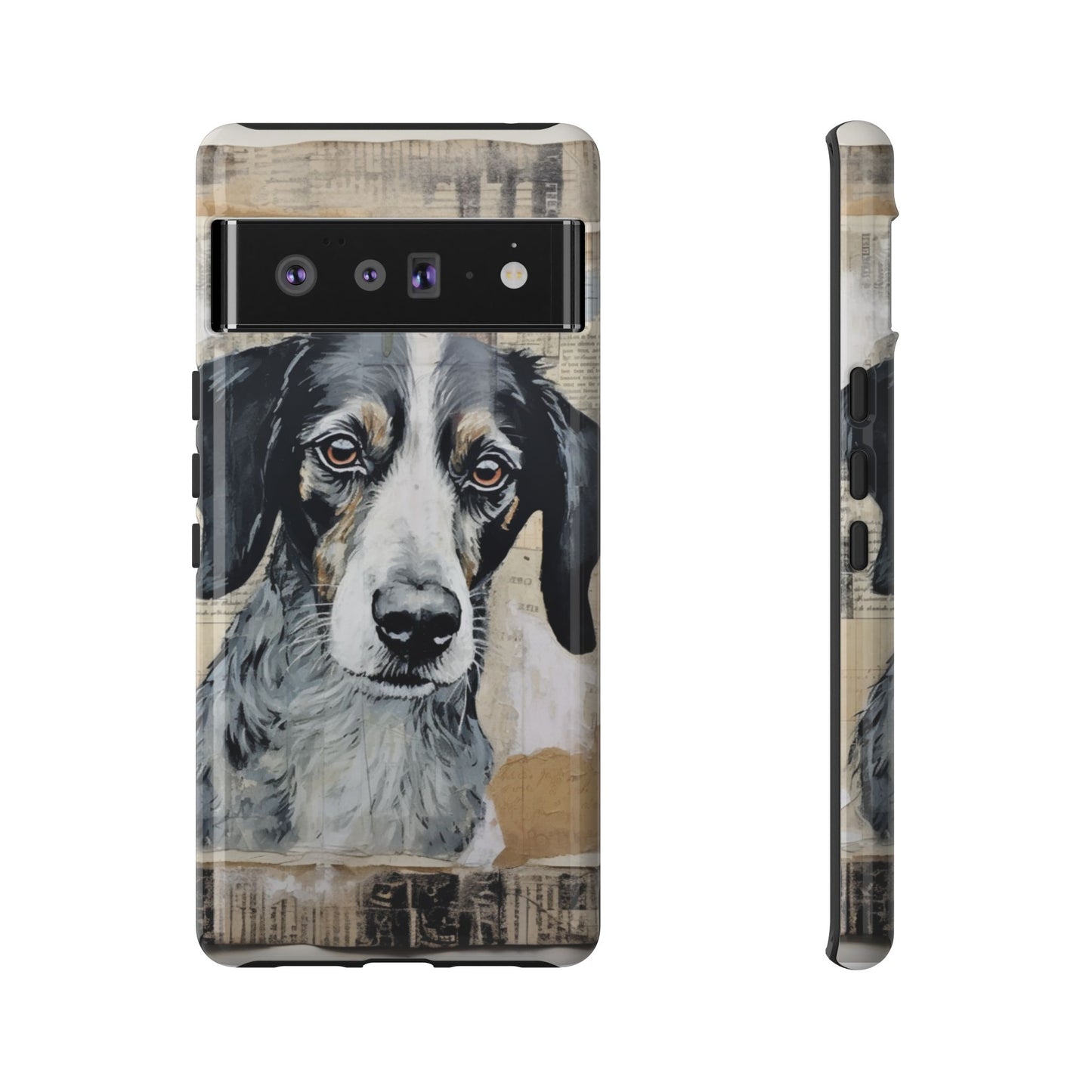 Rustic Dog Portrait – Vintage Collage Style